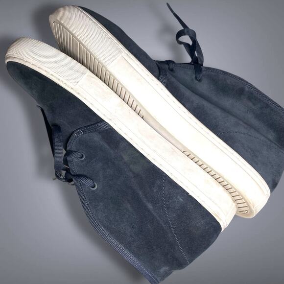 Women's TORY BURCH Blue Suede Cozy Slpper Boots Paisley Lining Rubber Sole EUC - Picture 6 of 12